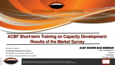 ACBF Short term Training on CD 