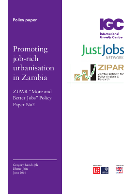 ZIPAR Promoting Job Rich Urbanisation in Zambia