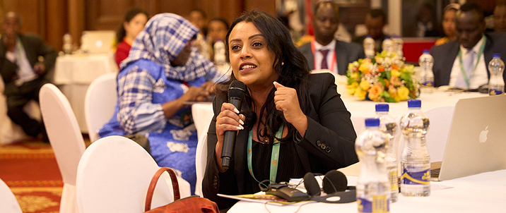 Speaker presenting at an event